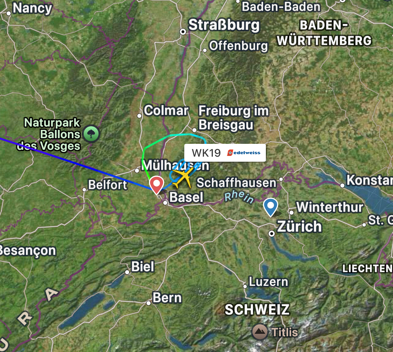 Zurich Airport: Edelweiss Airbus A350 lands in Basel for the first time – unplanned