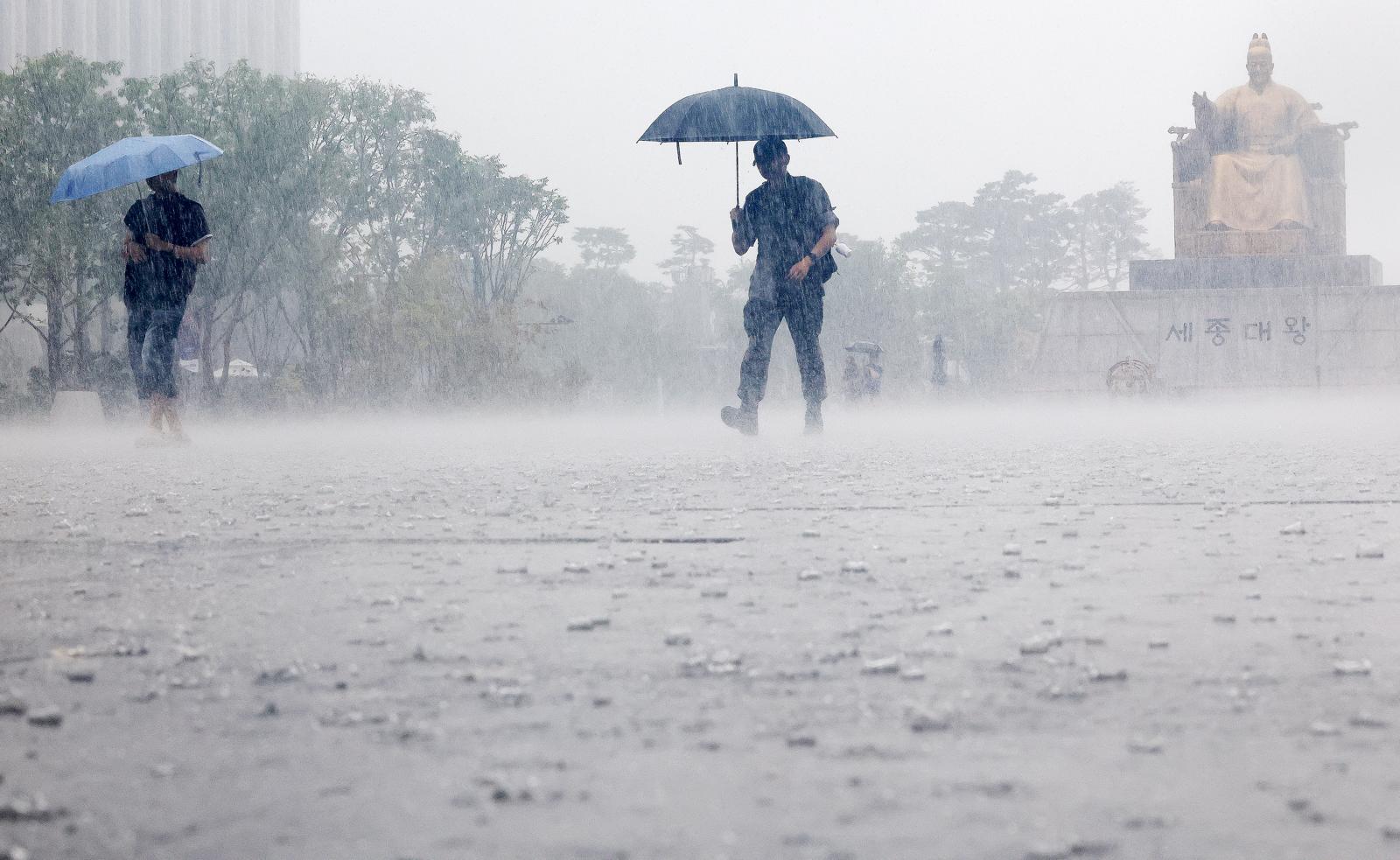 Heavy rain of up to 30 mm per hour in many parts of the country... daytime high of 32 degrees Celsius with heat.