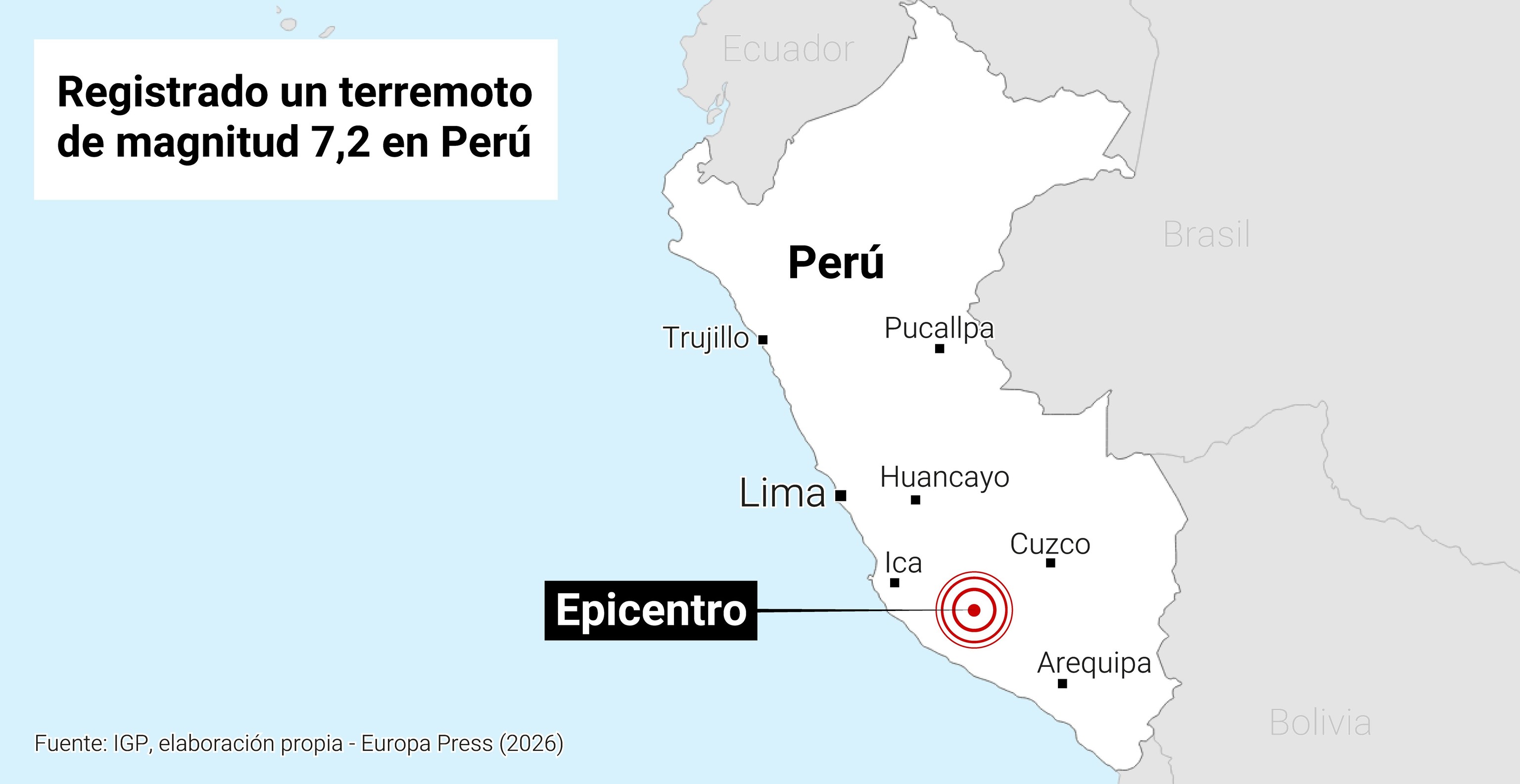 An earthquake of magnitude 7.2 is shaking the Andean region of Ayacucho