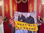 Anti-monarchy protesters unfurl Andrew and Epstein banner in Buckingham Palace throne room