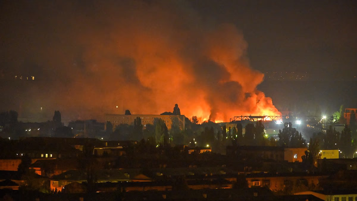 Attacks on the capital and suburbs also damaged Lithuania's embassy, while Ukrainian drones sank a Russian ship in the Black Sea
