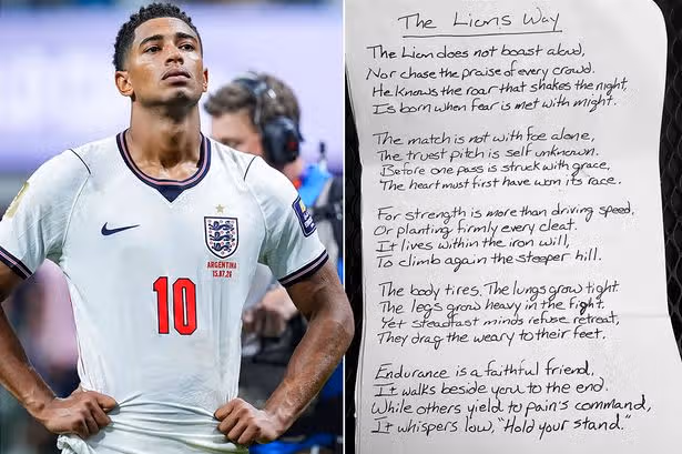Jude Bellingham shares handwritten letter after England's World Cup exit