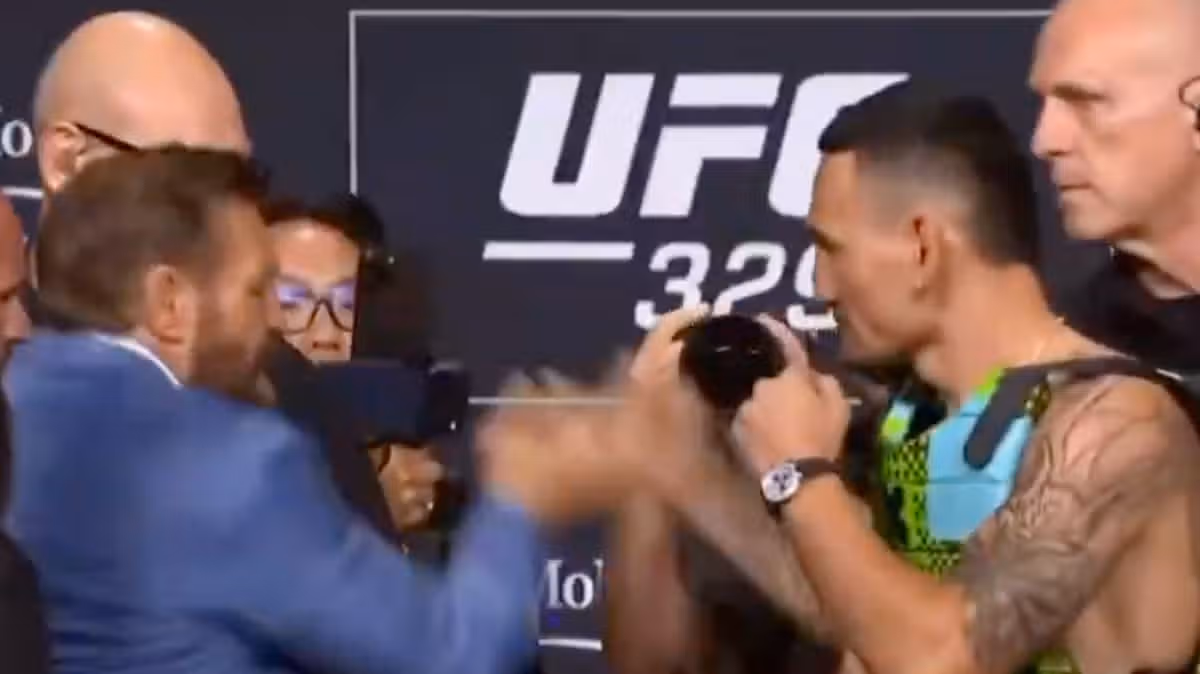 Conor McGregor SLAPS Max Holloway during heated face-off