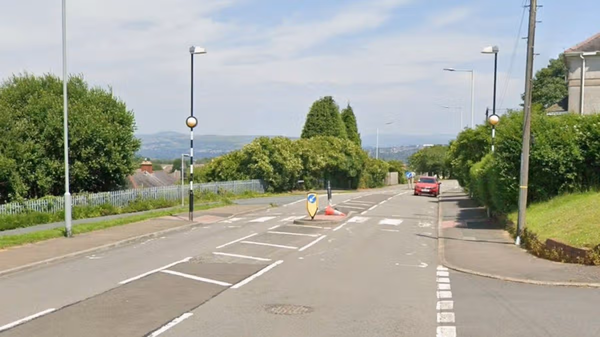 Driver mounts pavement and drives at women in Swansea
