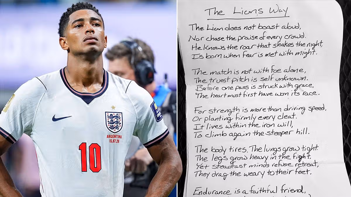 Jude Bellingham shares handwritten letter after England's World Cup exit