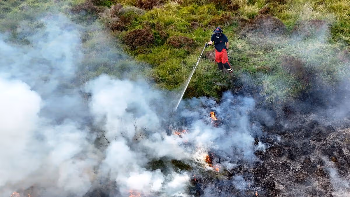 'En alguna etapa los equipos de cada estación de bomberos en el sur de Gales estarán en este incendio salvaje'