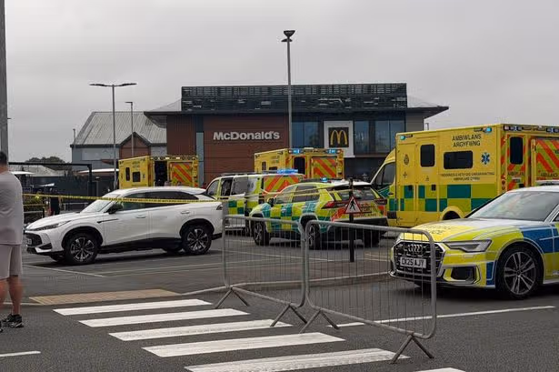 Five taken to hospital after huge crash outside McDonald's