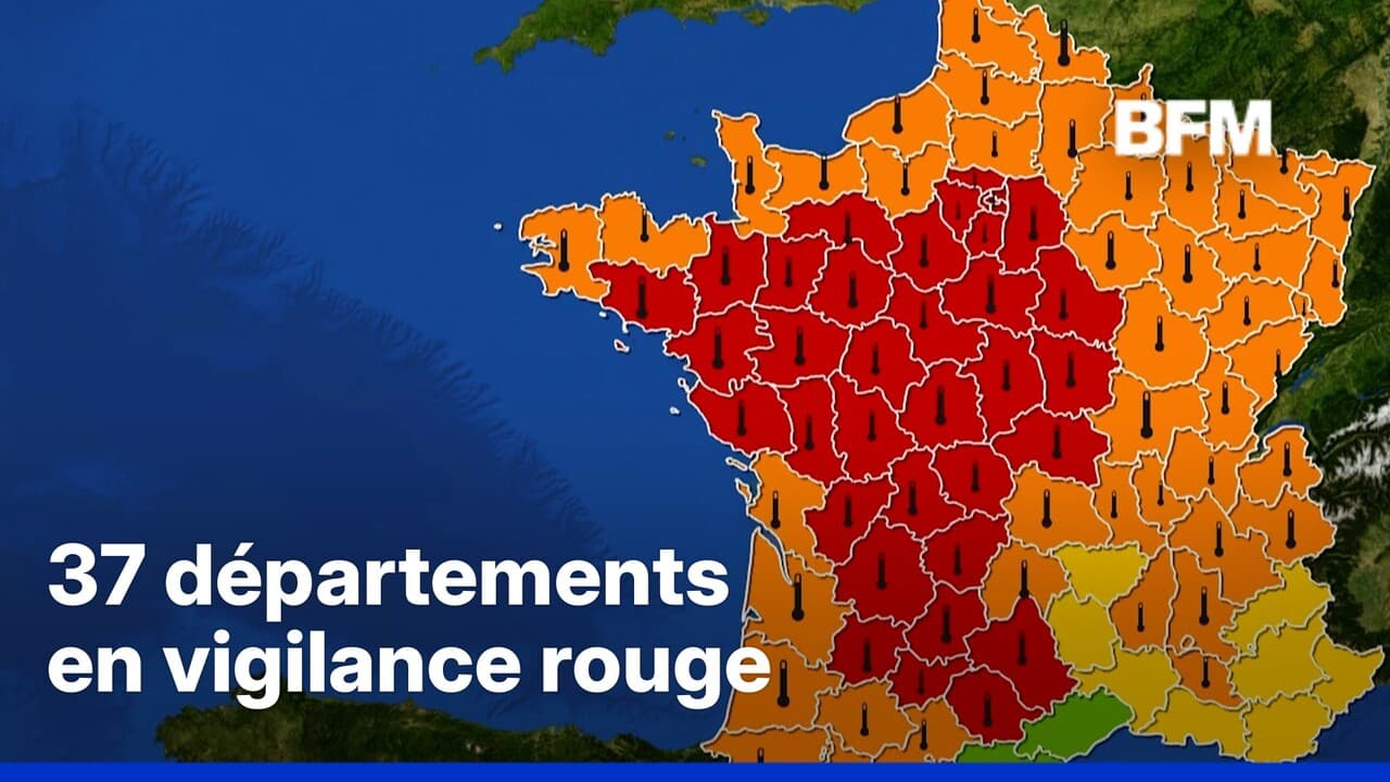 Météo-France announces 37 departments will be on red alert this Sunday