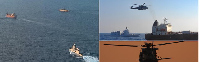 Ship of the Italian Navy aboard oil tanker of the Russian shadow fleet
