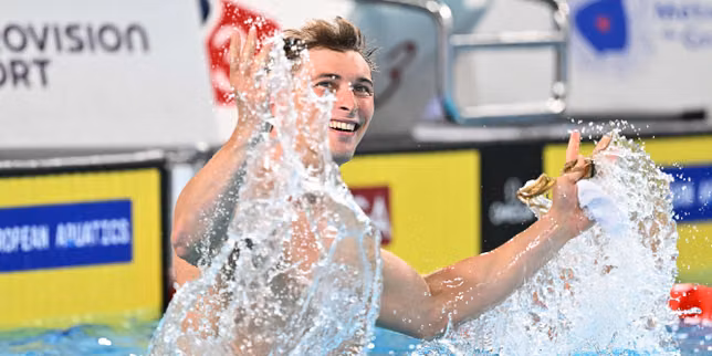 Maxime Grusset s'adjuge silver of the 50 m butterfly at the European swimming championships