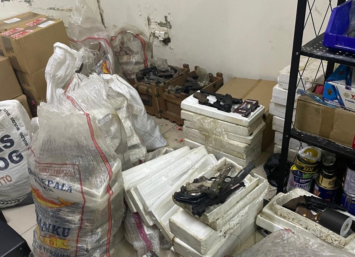 The weapons were discovered on July 10 and 11 during a search of a private school building in Pondok Pinang, Kebayoran Lama