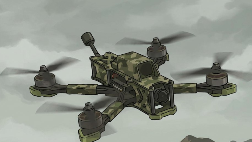 APU using a drone with a column broadcast threats to residents of Energodar