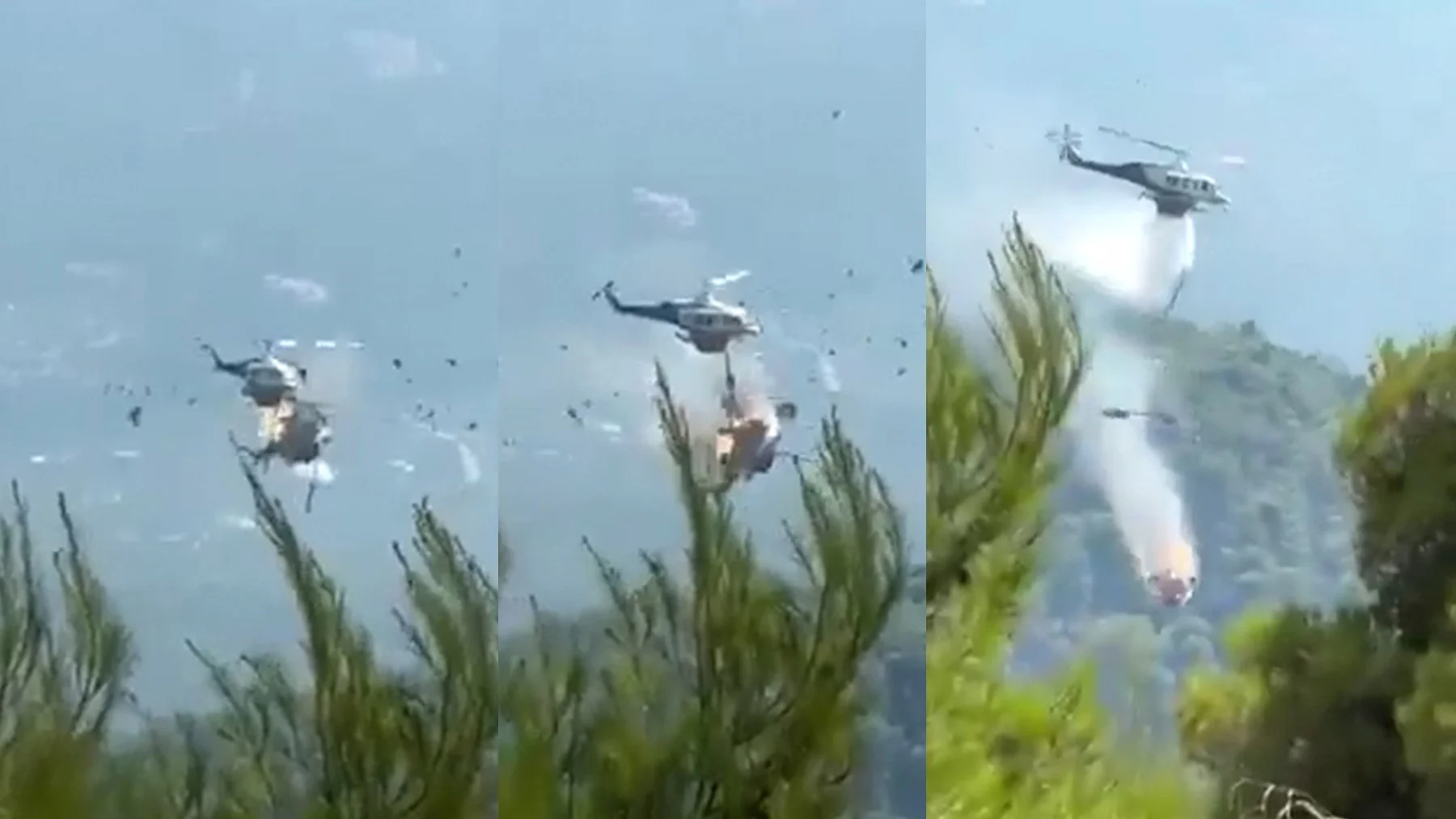 The shock of two helicopters in Greece was recorded in video