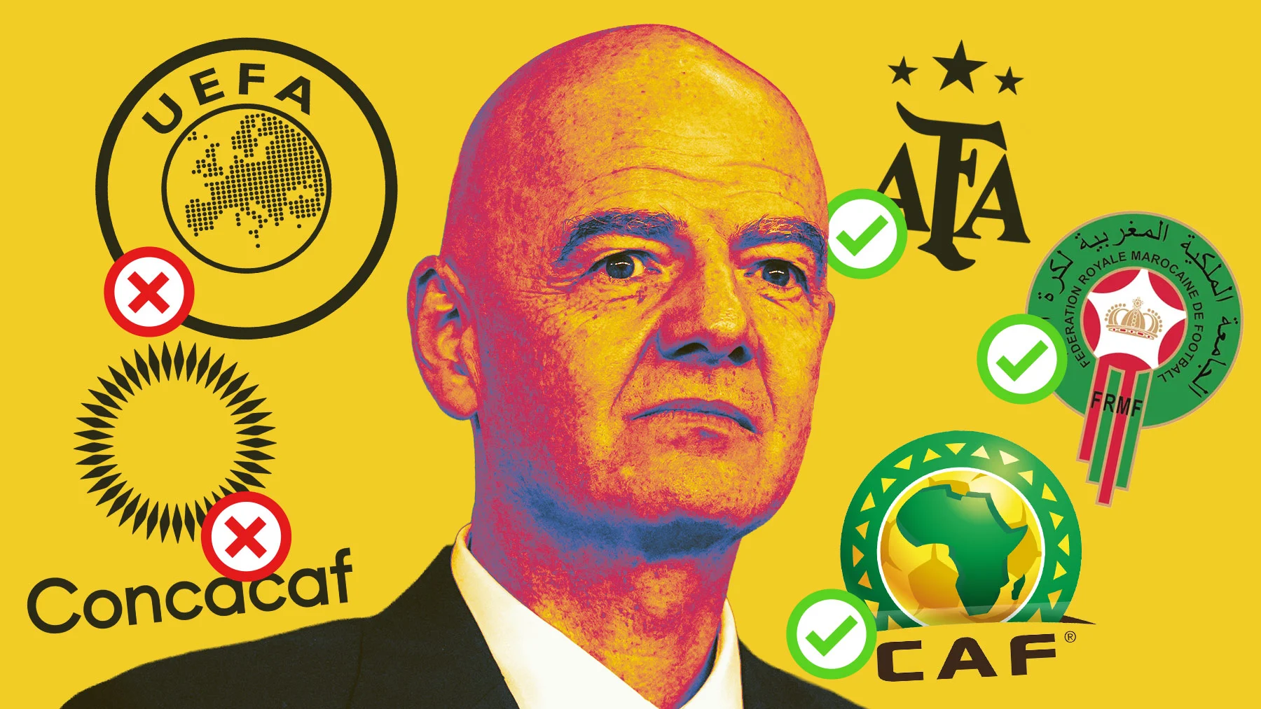 Infantino respira con el apoyo de Argentina, México y la CAF