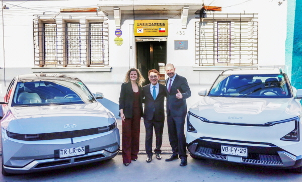 قدمت الشركتان المصنعتان سيارة Ioniq 5 و EV5 لدوريات الأمن في منطقة شارع كوريا في سانتياغو
