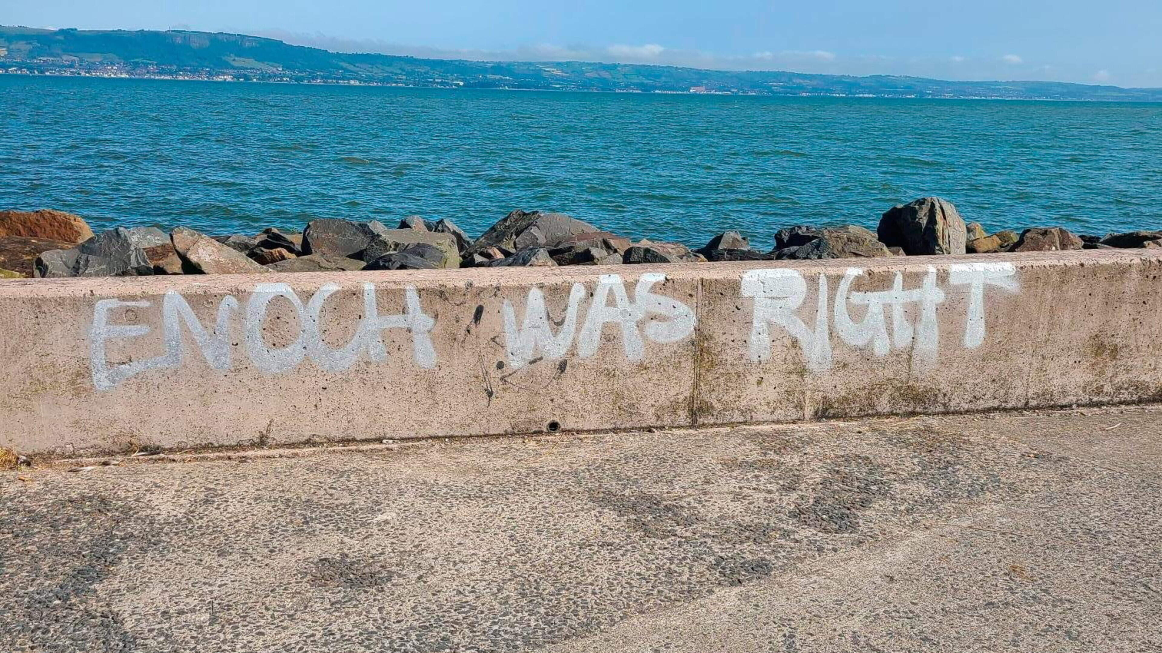 Holywood promenade defaced with ‘White Power’ and far-right code referencing Hitler