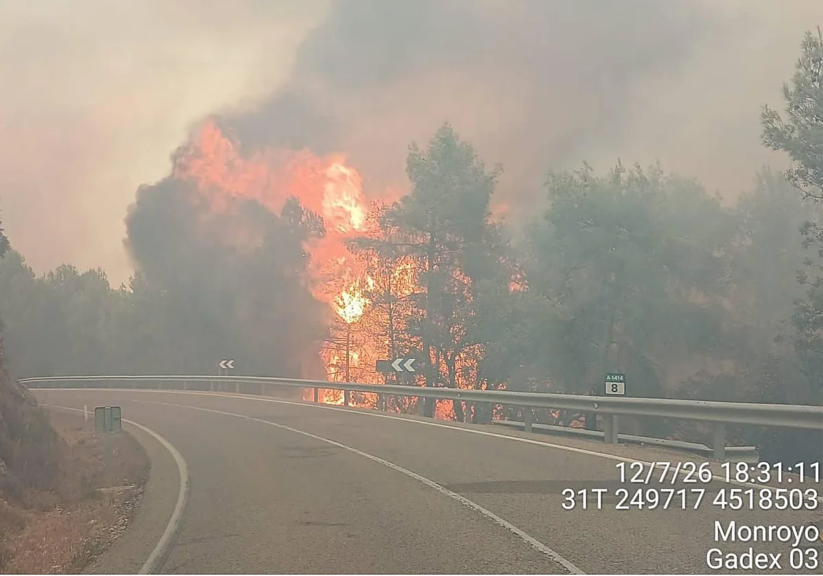 The Peñarroya fire of Tastavins Teruel forces to activate level 2 and ask for help from the UME