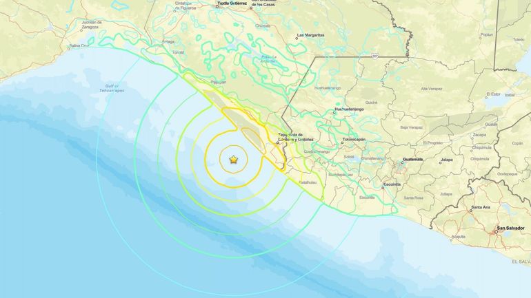 The earthquake struck the coast of Chiapas with an epicenter at a depth of 10 km
