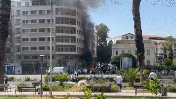 Bombs explode near Damascus hotel housing Macron on Syria visit