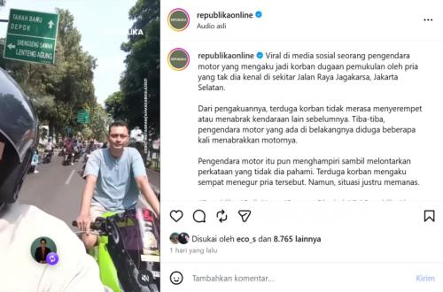 Police Arrest Suspect in Road Rage Assault in Jagakarsa, South Jakarta After Video Goes Viral