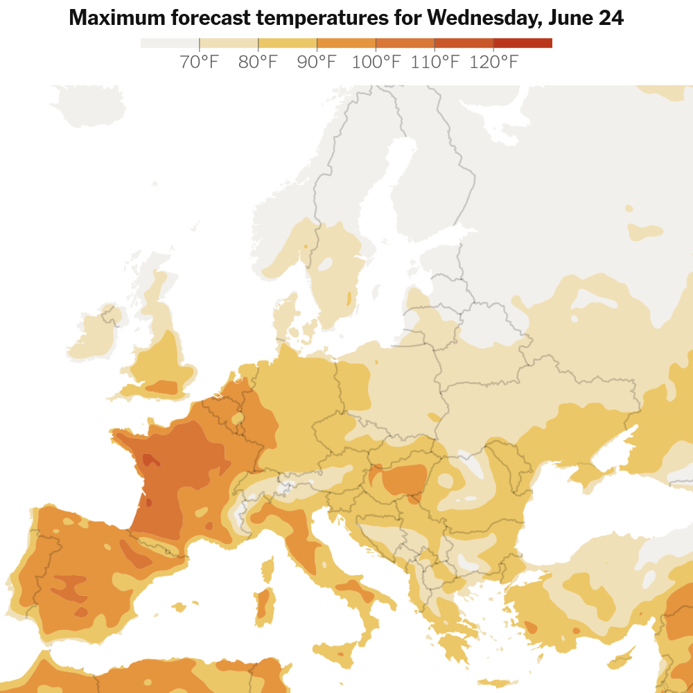 France sizzles in a week of punishing heat as red alerts spread