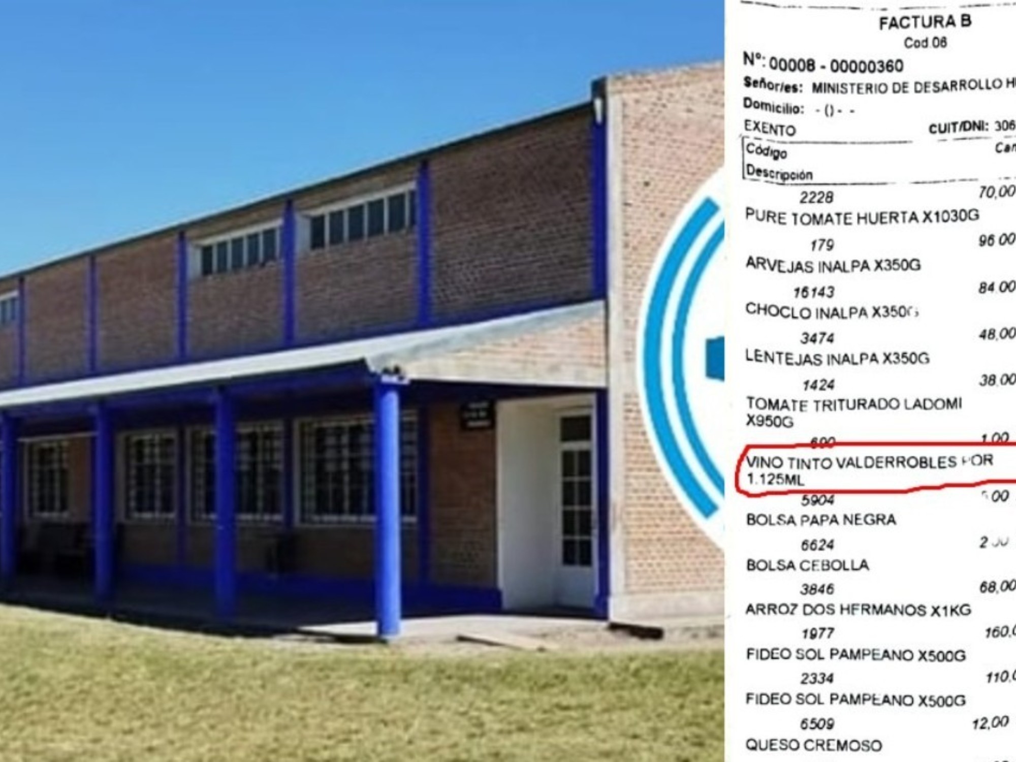 Entre Ríos: denuncian que gastaron 57 mil pesos en una botella de vino en la compra para un comedor escolar