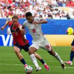 Jude Bellingham equalized for England in first-half stoppage time after Andreas Schjelderup opened the scoring
